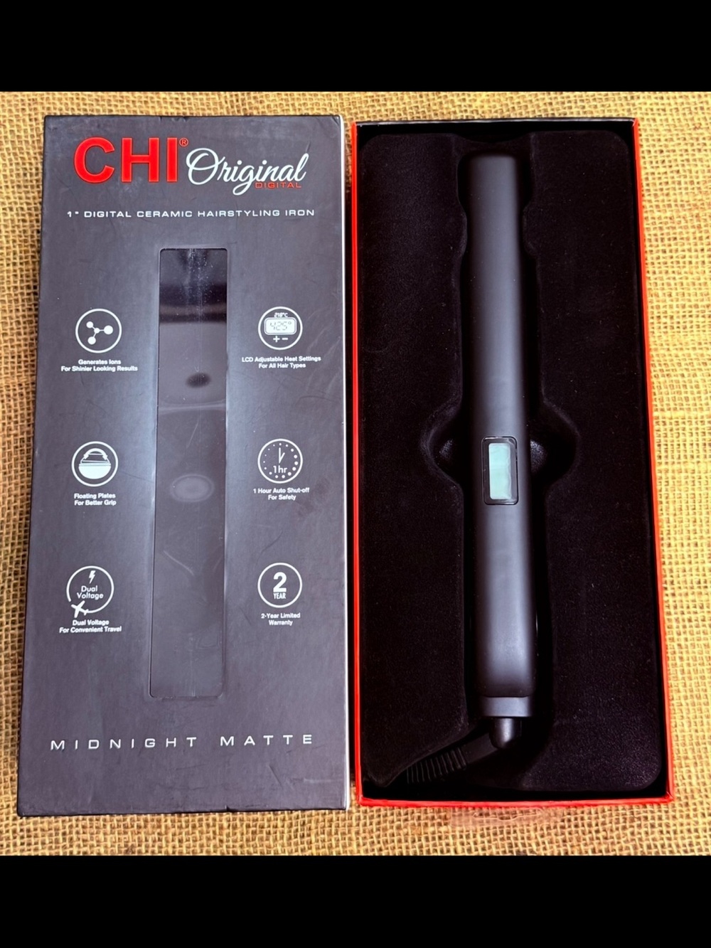 CHI Original Midnight Matte Ceramic Hairstyling Iron - Black